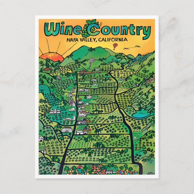 Napa Valley vintage travel postcard (Front)