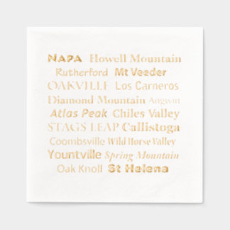 Napa Wine Country Gold Stamped Napkins