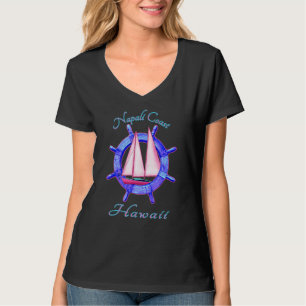 Napali Coast Hawaii Sailboat Sailing Vacation Naut T-Shirt