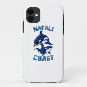 Napali Coast Hawaii Vacation Tribal Whale Orcas Case-Mate iPhone Case