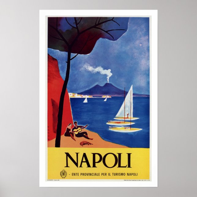 Napeles Italy retro vintage travel ad Poster (Front)