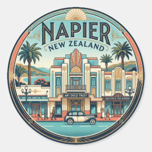 Napier Art Deco Historic Quarter New Zealand Classic Round Sticker