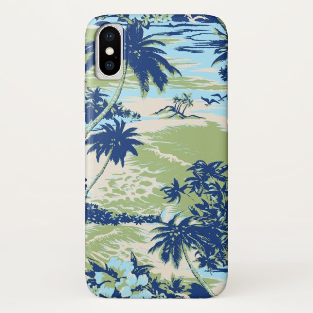 Napili Bay Hawaiian Island Scenic Moss Case-Mate iPhone Case (Back)