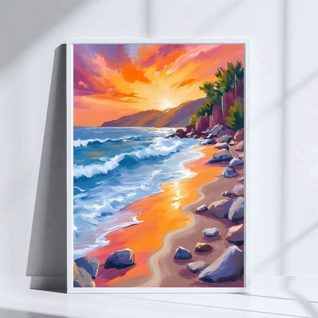 Napili Bay Sunset Maui Hawaii Painting Poster (Creator Uploaded)