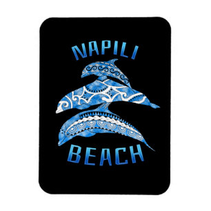 Napili Beach Hawaii Vacation Tribal Dolphins Magnet
