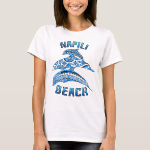 Napili Beach Hawaii Vacation Tribal Dolphins T-Shirt