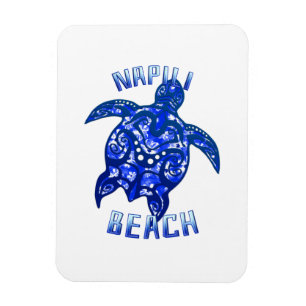 Napili Beach Hawaii Vacation Tribal Turtle Magnet