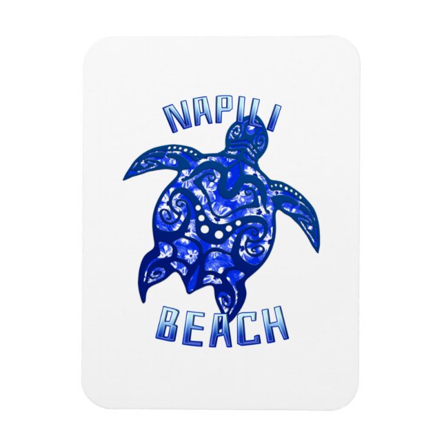 Napili Beach Hawaii Vacation Tribal Turtle Magnet (Vertical)