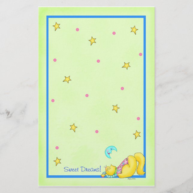 Naping Cat Stationery "Sweet Dreams" (Front)
