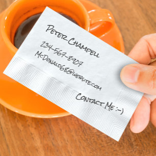 Napkin Calling Business Card