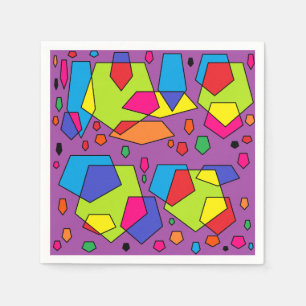 Napkin with chunky design on it multi coloured