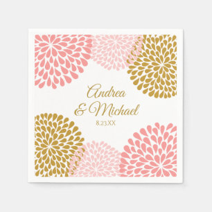 Napkins   Chrysanthemum (Pink and Gold)
