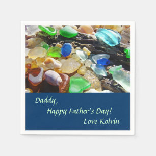 Napkins Daddy Happy Father's Day Love Kid's Name