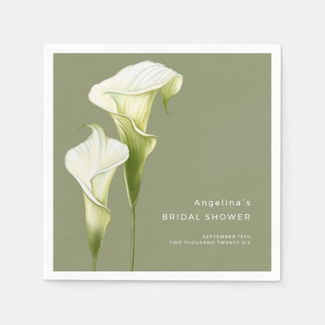 Napkins for a Modern Bridal Shower. (Front)