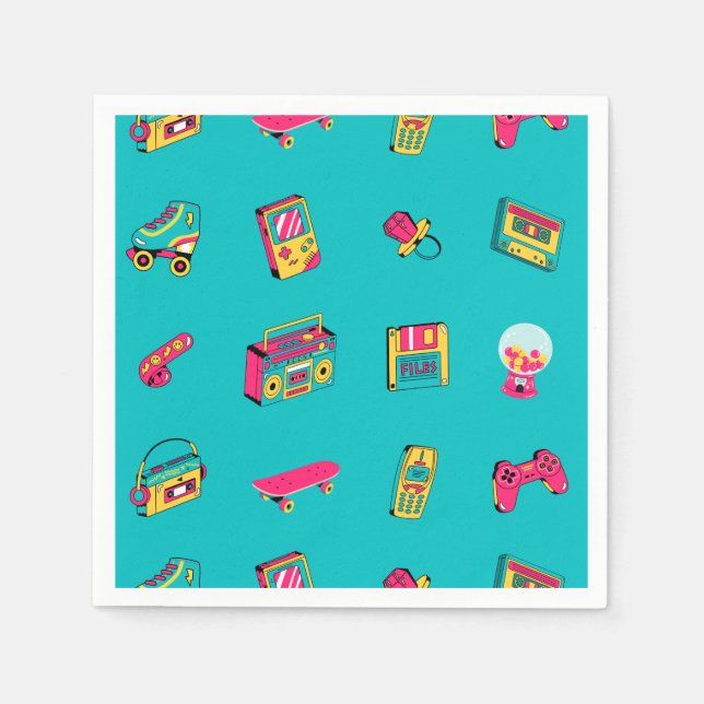 Napkins - Iconic 90's fun retro party theme  (Front)