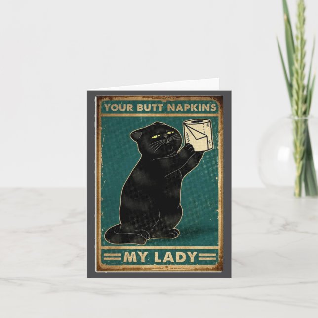 napkins lady butt cat Outfit Card (Front)