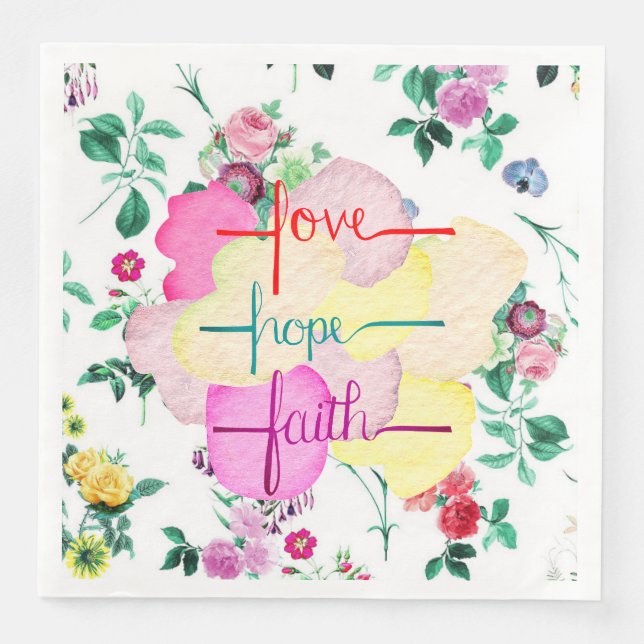 Napkins Love, Hope, Faith (Front)