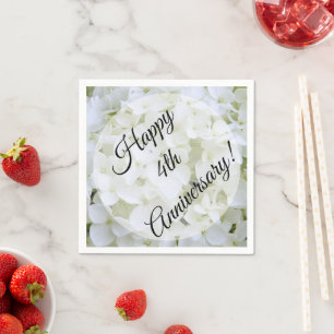 Napkins - Paper - White Hydrangea