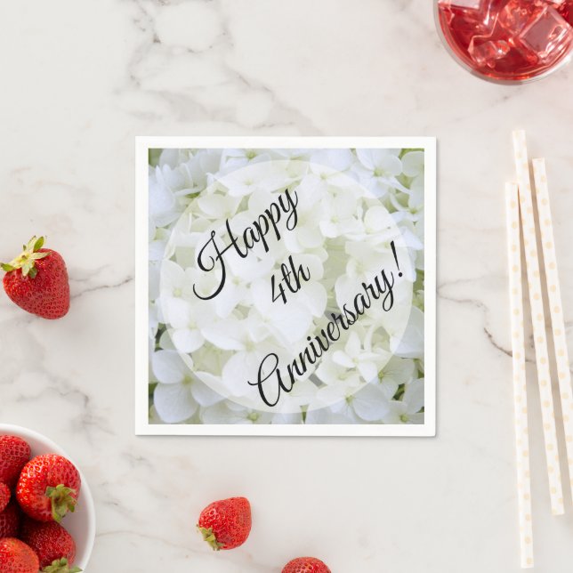 Napkins - Paper - White Hydrangea (Insitu)
