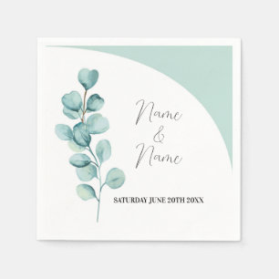 Napkins Wedding Names Eucalyptus Leaves Mint
