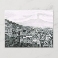 Naples, 1908, City and Mount Vesuvius