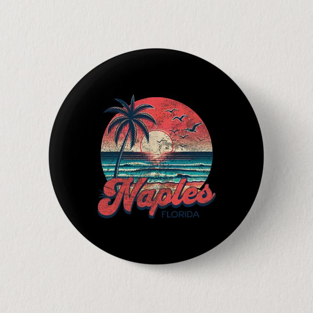 Naples  6 cm round badge (Front)