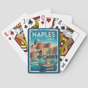 Naples Bay Italy Illustration Travel Art Vintage Playing Cards