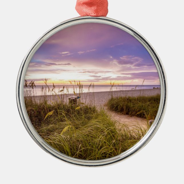 Naples Beach Florida Metal Tree Decoration (Front)
