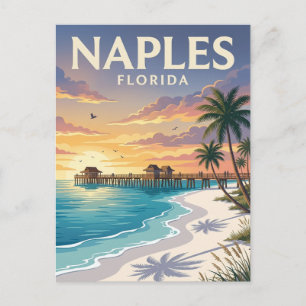 Naples Beach Florida Postcard