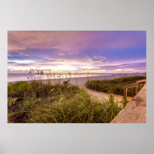 Naples Beach Shore and Calm Ocean Florida Poster