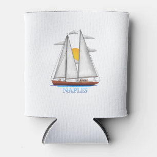 Naples Coastal Nautical Sailing Sailor Can Cooler