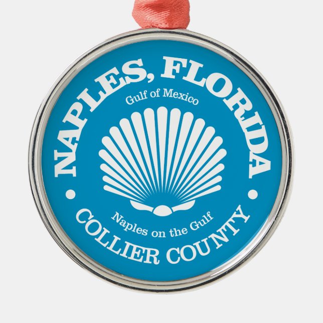 Naples Fl (seashell) Metal Tree Decoration (Front)