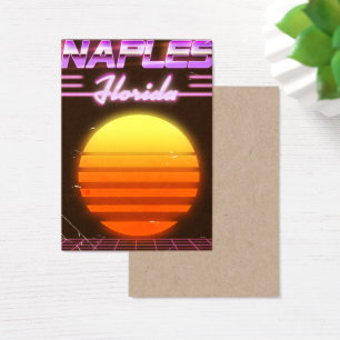 Naples Florida 1980s travel poster