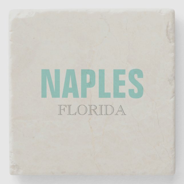 Naples Florida Beach Style Stone Coaster (Front)