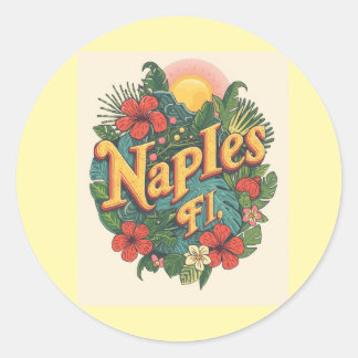 Naples florida dreaming classic round sticker