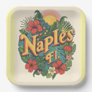 Naples florida dreaming paper plate