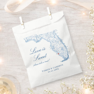 Naples Florida Elegant Map Wedding Favour Bags