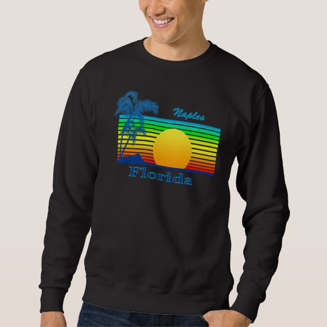 Naples Florida Retro Tropical Beach Sunset Sweatshirt (Front)