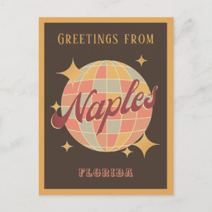 Naples Florida Retro Vintage Party Postcard