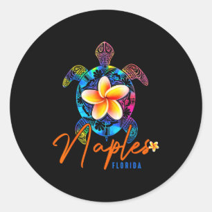 Naples Florida Sea Turtle Tie Dye Trocal Vacation  Classic Round Sticker