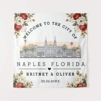  Naples Florida Skyline – Custom Wedding favour Tapestry