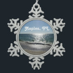 Naples, Florida Snowflake Pewter Christmas Ornament<br><div class="desc">Beach in Naples,  Florida.</div>
