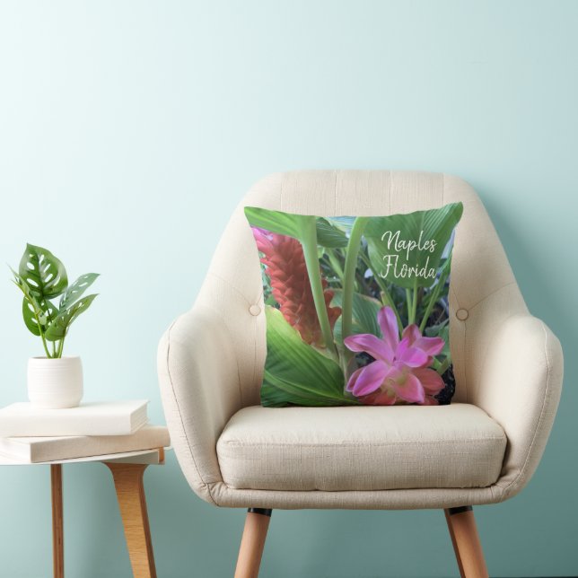 Naples Florida Tropical Flowers  Cushion (Chair)