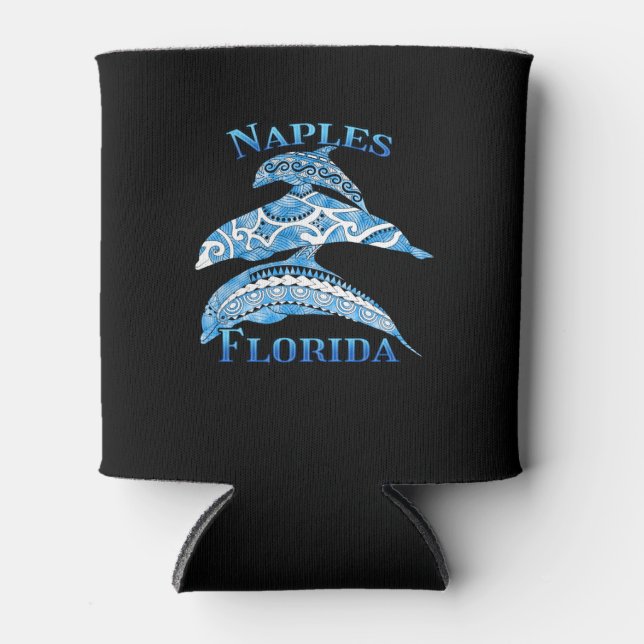 Naples Florida Vacation Tribal Dolphins Can Cooler (Front)
