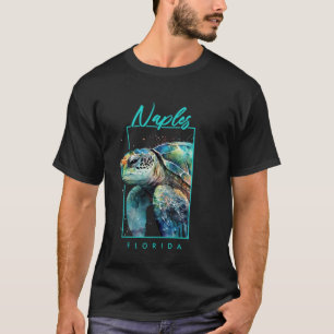 Naples Florida Watercolor Sea Turtle Portrait T-Shirt