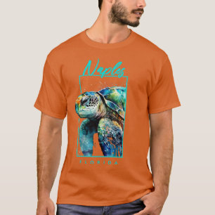 Naples Florida Watercolor Sea Turtle Portrait T-Shirt