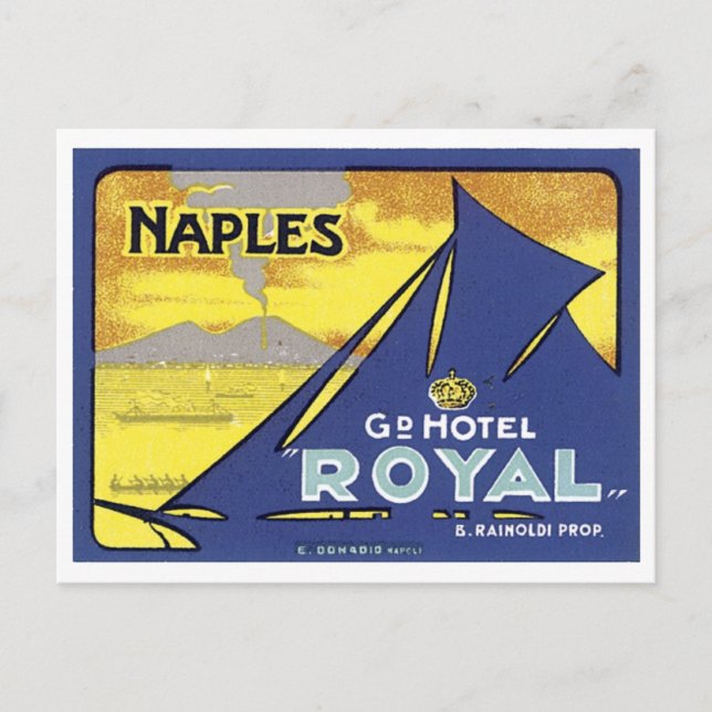 Naples Hotel Royal Postcard (Front)