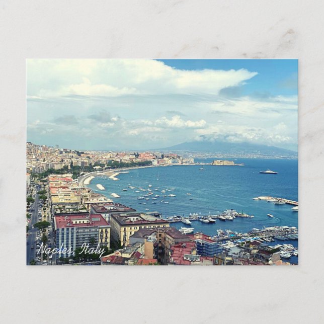 Naples Italy Coastline Photo Postcard (Front)