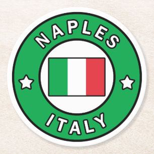 Naples Italy Round Paper Coaster