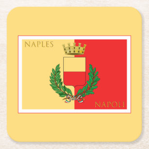 Naples, Napoli, Italy Square Paper Coaster